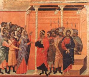 Christ accused by the Pharisees, Duccio, 14thC