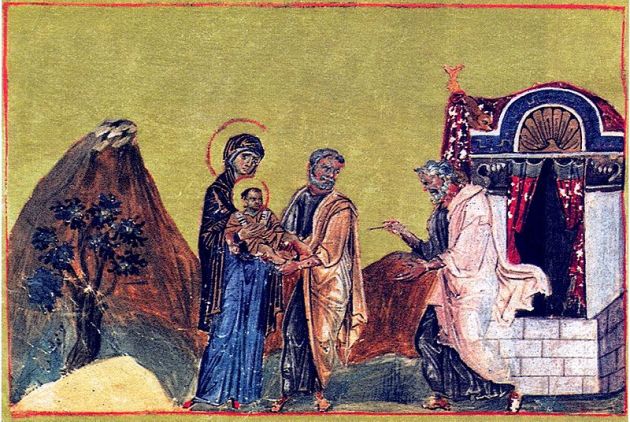 Circumcision of Jesus, Menologion of Basil II, illuminated ms 10thC