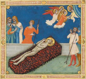 Martyrdom of St Lawrence, Laudario of Sant’Agnese, Florence, 14thC