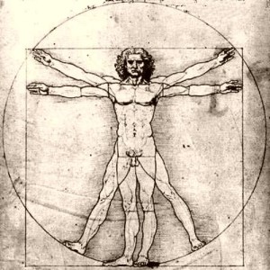 Vitruvian man,  Leonardo da Vinci, 15thC