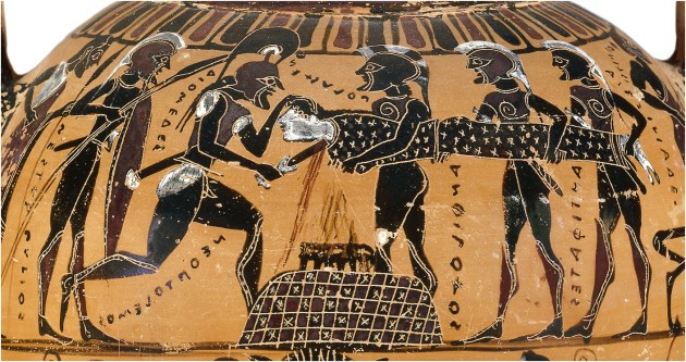 Human sacrifice, Athenian black figure, 6th century BC