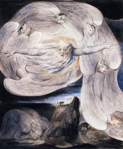 God rebukes Job from the whirlwind, William Blake, 18thC